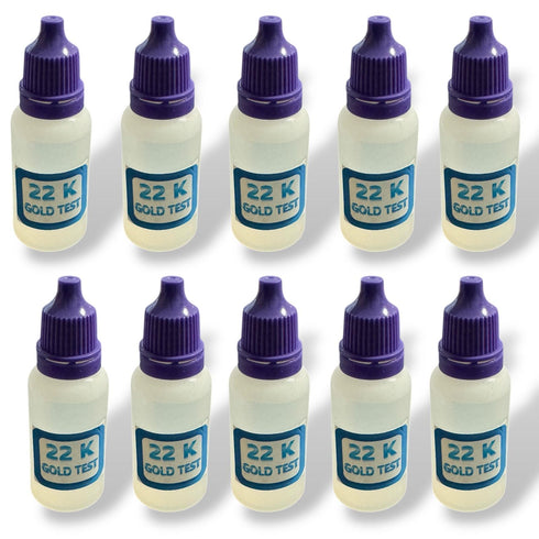 10 Bottles 10K, 14K, 18K, 22K Gold Testing or Silver Testing Acids The Most Accurate Results Detect Your Gold Silver Authenticity ERAFINE